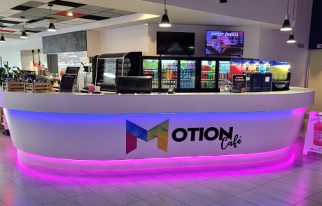 Motion Cafe Rotorua Building Signage